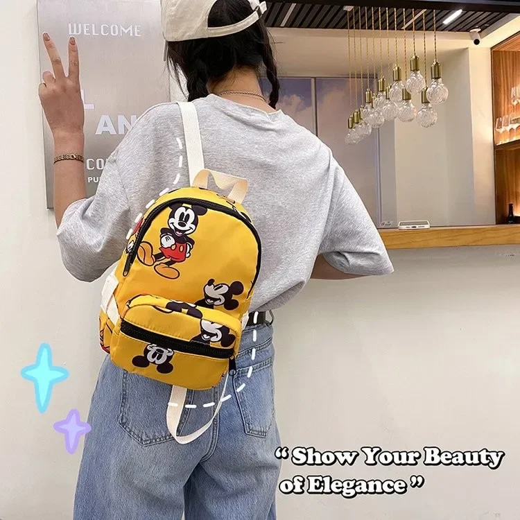 Disney-mochila escolar con estampado de Mickey Mouse para niños, mochila ligera con bonito estampado de Mickey Mouse, nueva moda