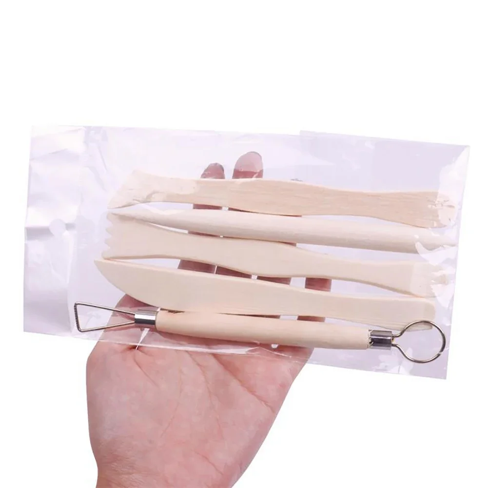 5PCS Clay Sculpting Tools Set Stainless Steel Shaping Pottery Modeling Sculpture Blade Tool Kit Carving Ceramic Hole Punch Wood