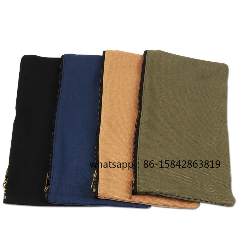 Simple Thickened Wearproof Canvas Tool Bag, Multi-Purpose Storage Pouch For Hardware Tools & Small Accessories