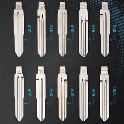 KEYYOU 10PCS For Hyundai Tucson Accent Getz Matri Sonata Santa fe Kia Metal Car Key Blade 08# 15# 28# 29# 36# 50# 97# 33# 34#