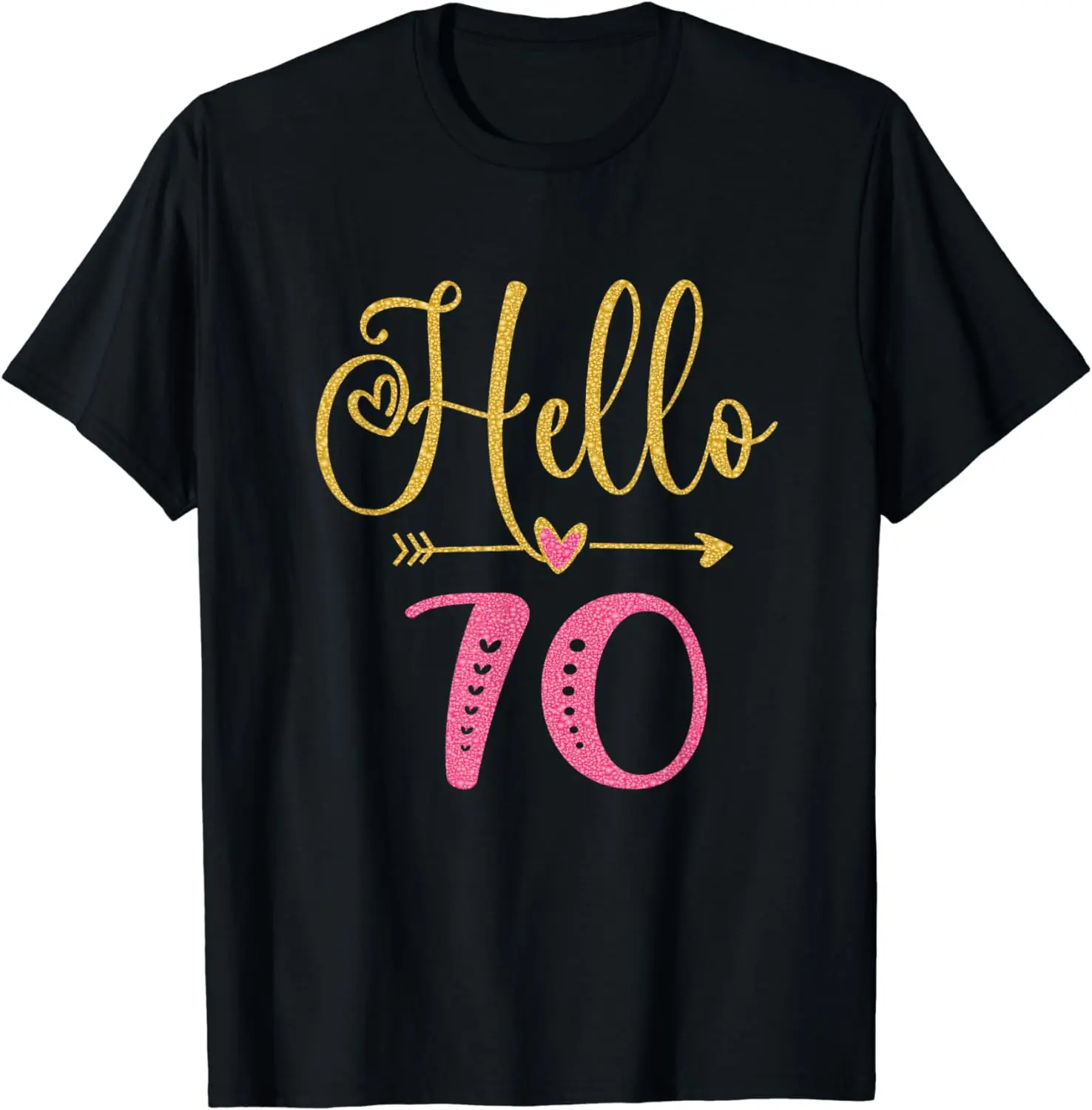 

Футболка с надписью «Hello 70» для женщин на день рождения