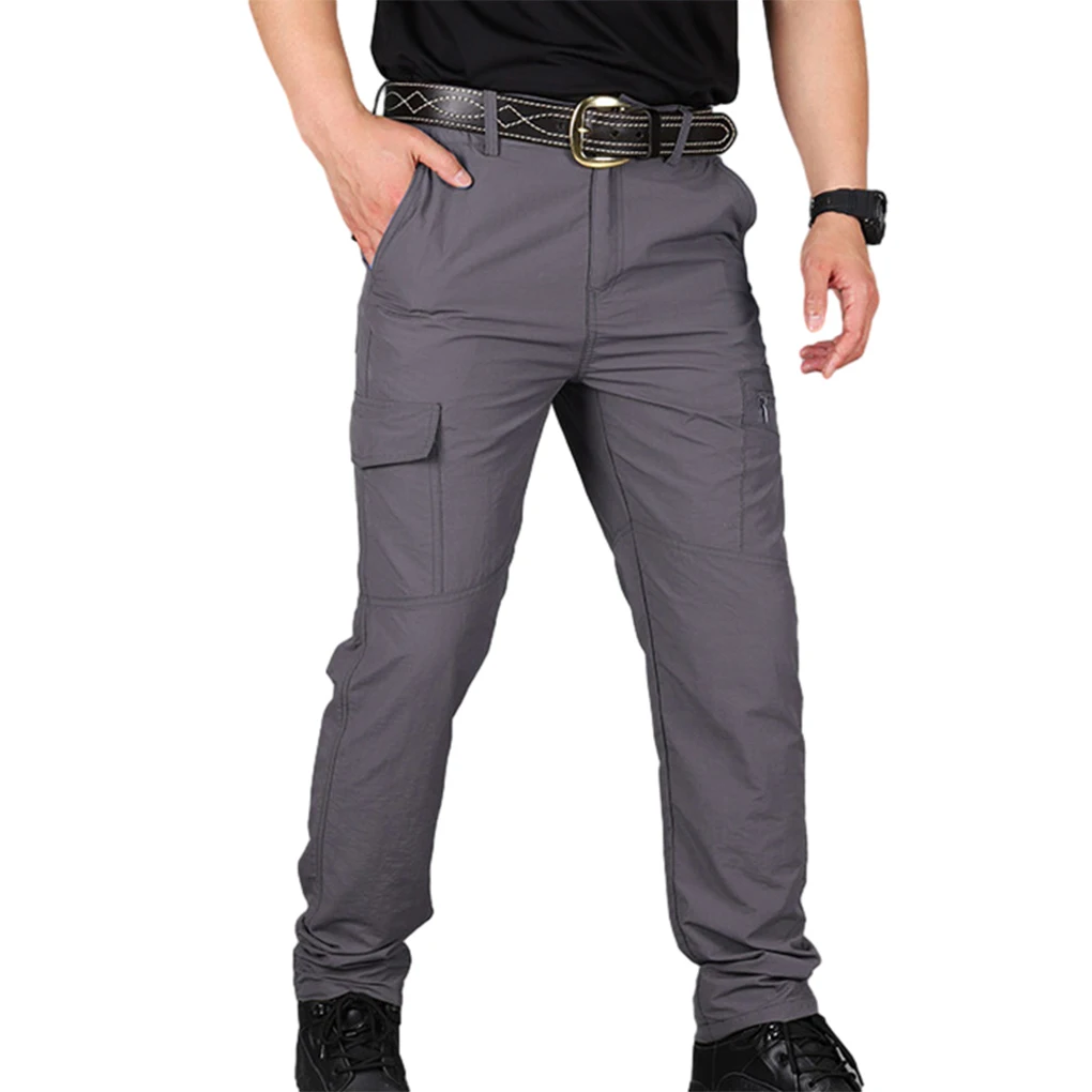 

Men Cargo Pants Quick Drying Long Wear-Resistant Overalls for Hiking Khaki