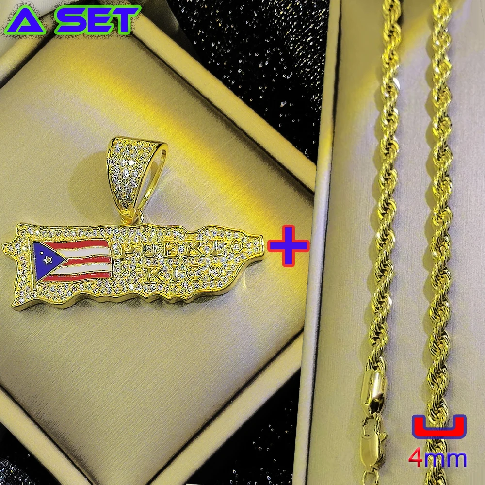 Premium custom gold necklace. Full Diamond English Graffiti Flag, 18K Gold Plated Classical Craft, Hip Hop New Fashion