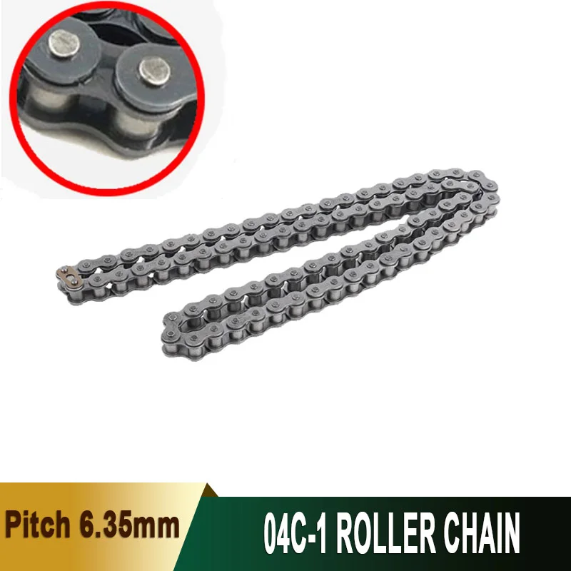 

0.5/1/1.5/5 Meters 04C-1 Roller Chain Pitch 6.35mm Half/full Buckle Carbon Steel Industrial Transmission Single Row Chain