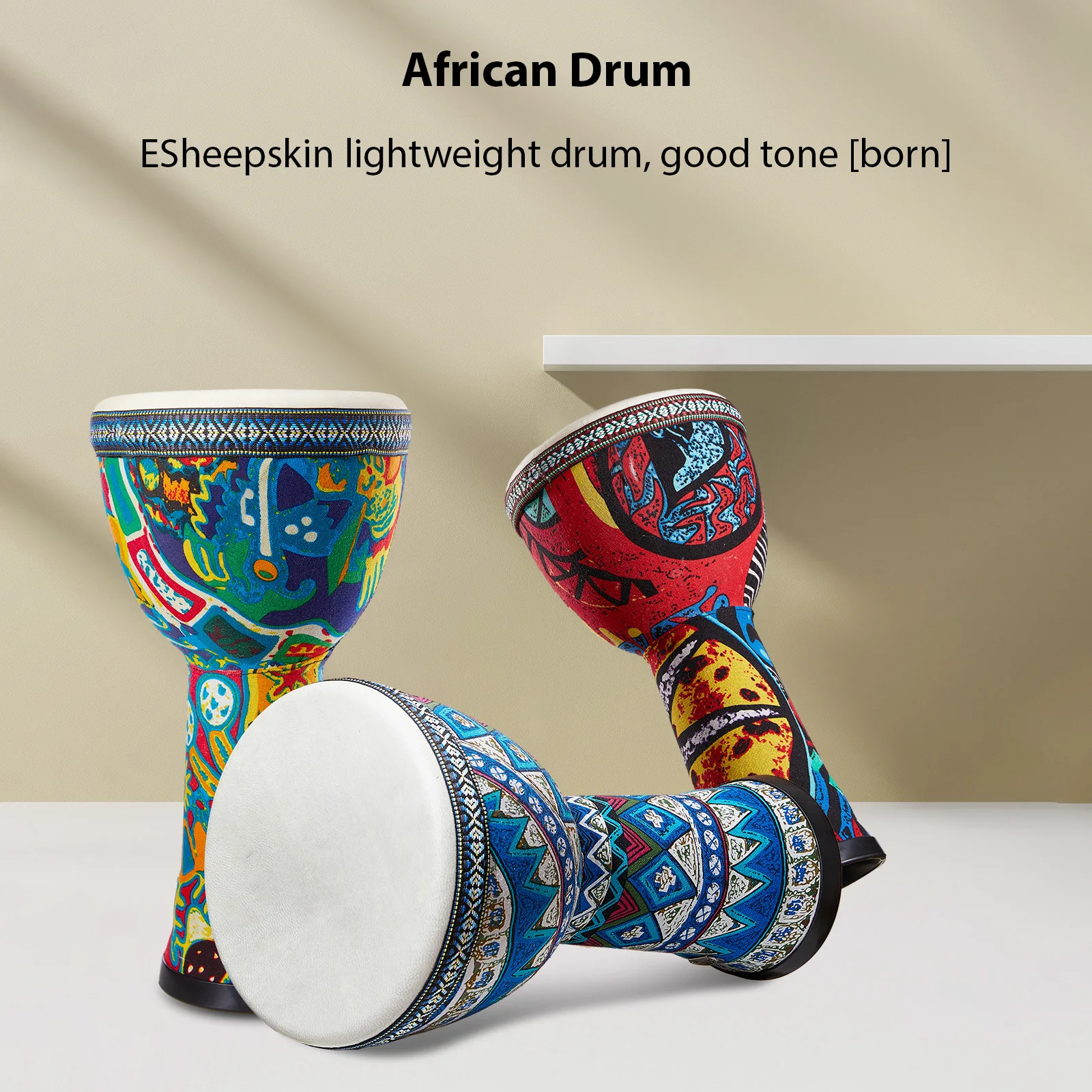 8 Inch African Drum Large 8 Hand Drum PVC Drum Body Lightweight Hand Drum Percussion Bongo Drum Suitable for Adult Beginners view 5
