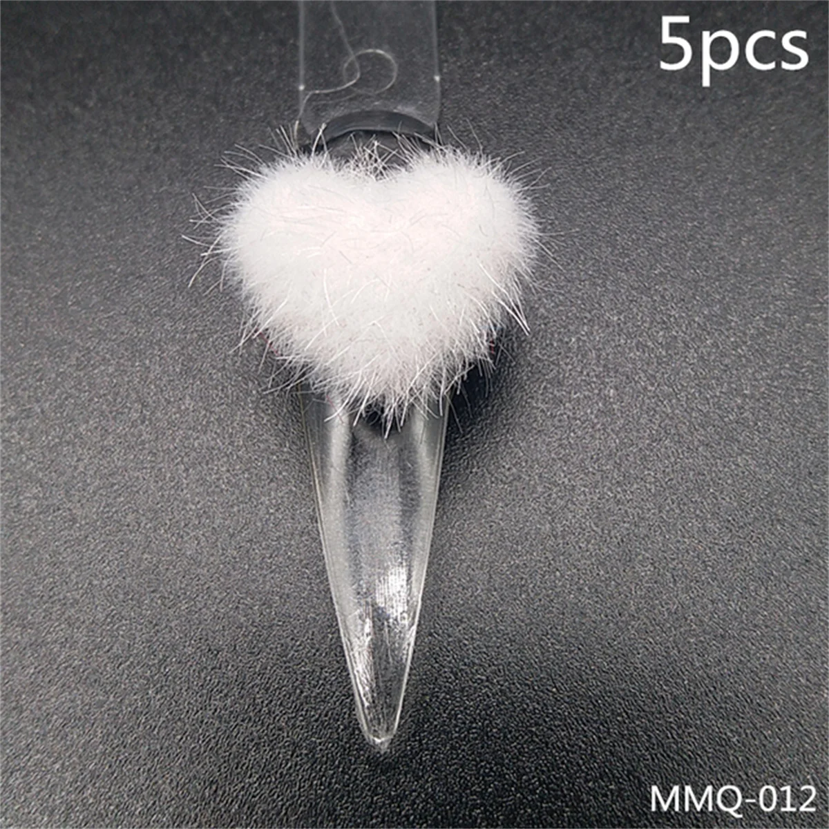 5pcs Kawaii Pompom Heart Nail Art Charms Pink Red Black White Love Nail Rhinestones Decorations DIY Kawaii Flatback Accessories