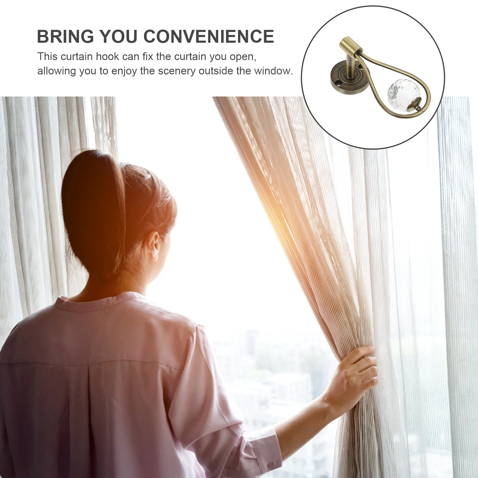 1 زوج رباط للستائر السنانير مادة ممتازة جميلة جو رومانسي رباط للستائر السنانير أصحاب الستائر #5