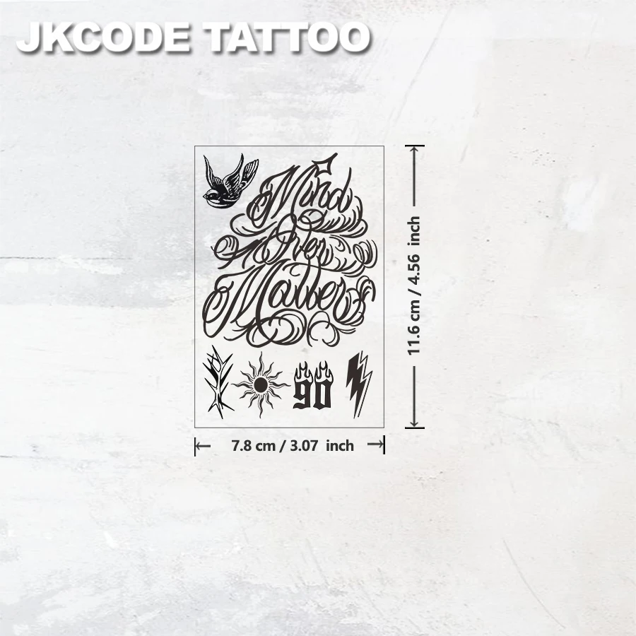 Wasserfestes Handtattoo für Männer - Street-Graffiti - MIND OVER MATTER - Buchstabentattoo - Tattoo im Street-Graffiti-Stil für Hände und Finger - Lässiges, cooles Männer-Tattoo für Hände, Hals und Kopf - Langanhaltend wasserfest für 15 Tage – Detail 6