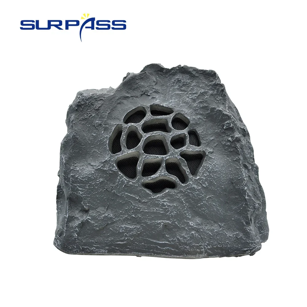 IP44 Waterproof Speakers 30W Grey Wired Outdoor Garden Rock Patio Speaker Fiber Glass Public Loudspeaker for Deck Pool Spa Yard