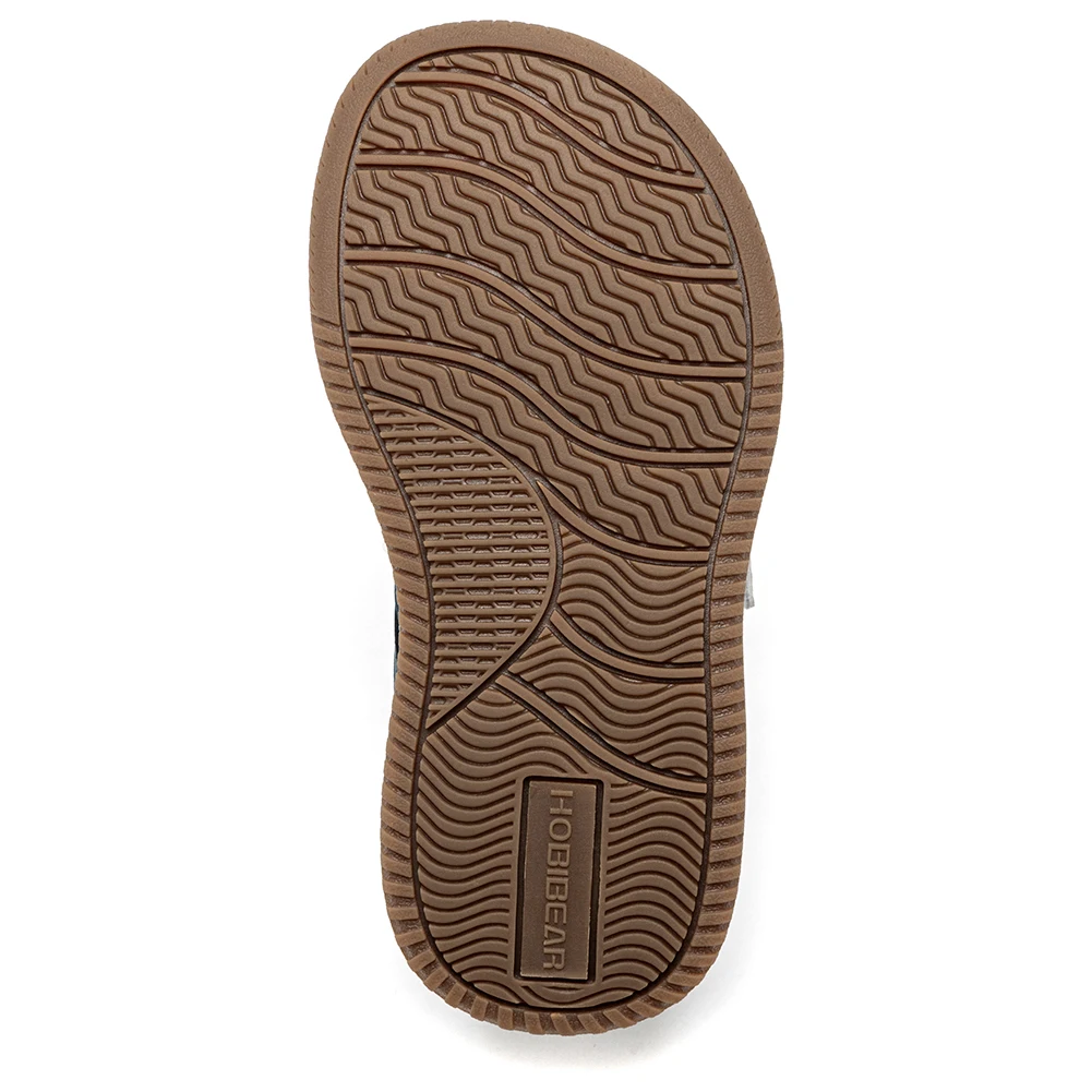 HOBIBEAR Schuhe mit breiter Zehenpartie für kleine Kinder, leichte Turnschuhe mit Klettverschluss, Kunstleder-Mesh-Wanderschuhe für Kleinkinder – Detail 5