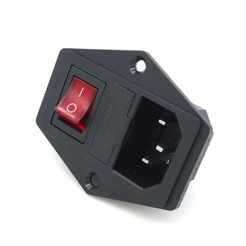Fuse Switch 15A AC Power Socket 3Pin Fused Boat Rocker Switch 10A/250V AC Power Outlet for 3D Printer