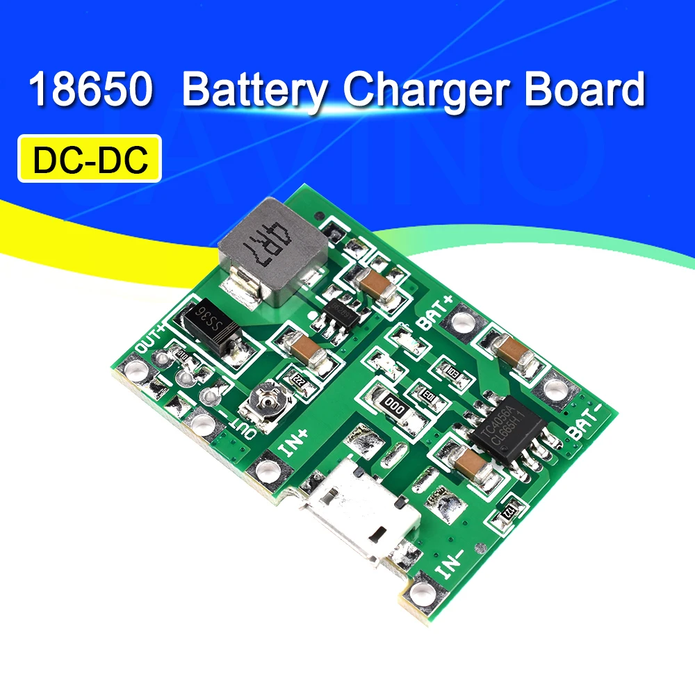 Lithium Li-ion 18650 3.7V 4.2V Battery Charger Board DC-DC Step Up Boost Module TP4056 DIY Kit Parts Javino