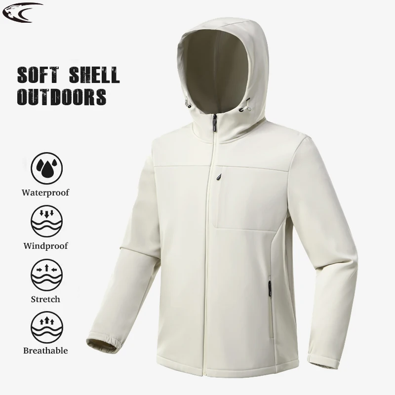 

LNGXO Men's Soft Shell Jackets Waterproof Windproof Warm Fleece Windbreaker Hiking Camping Climbing Trekking Outdoor Rain Coat