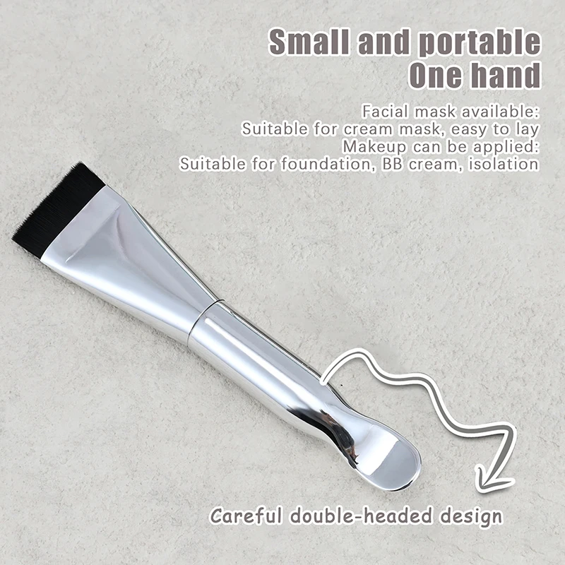 Brosse applicateur de masque Facial à Double extrémité, avec cuillère, cheveux plats et doux, nettoyage du visage, soins de la peau, maquillage, outil de beauté, spatule cosmétique