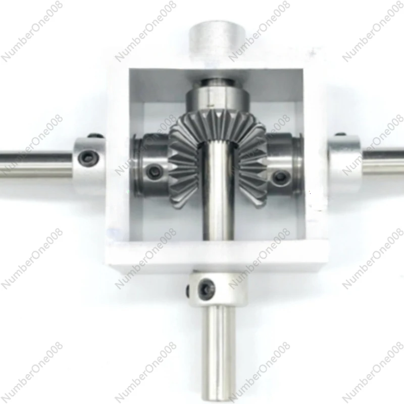 

90-Degree Right-angle T-type Bevel Gear Rotator with One Input and Two Outputs, Forward and Reverse Rotation,