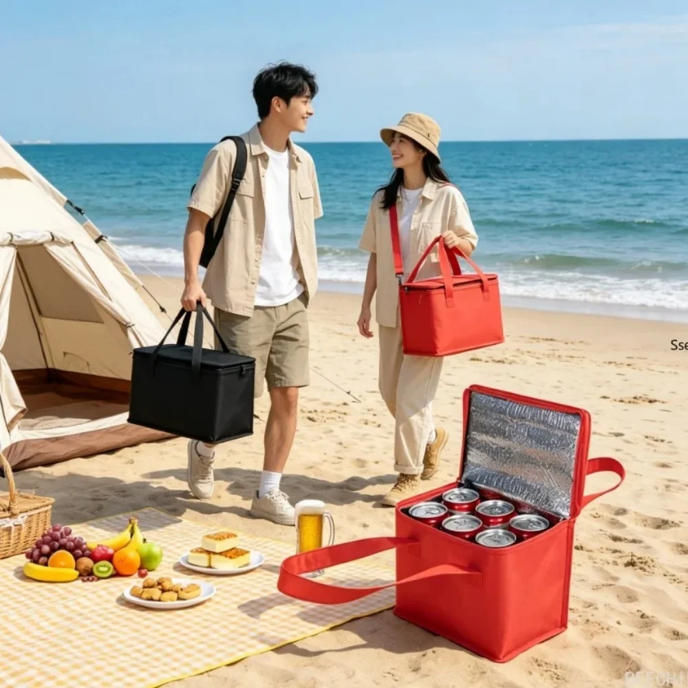 Portable Lunch Cooler Bag Folding Insulation Picnic Ice Pack Food Thermal Bag Drink Carrier Insulated Bags Beer Delivery Bag