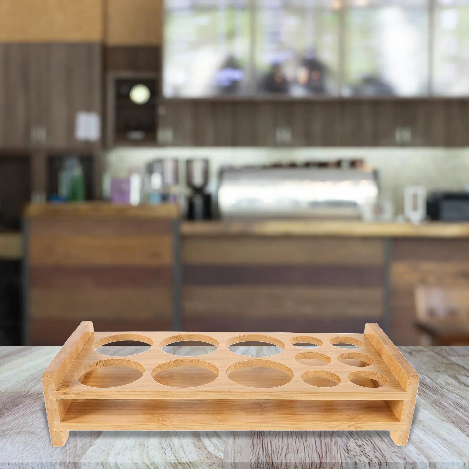 Bamboo Shot Glass Holder Organizer Display Rack for Home Bar Party Rv Whisky Tasting Glass Tray Serving Stand Compact Sturdy - view 4