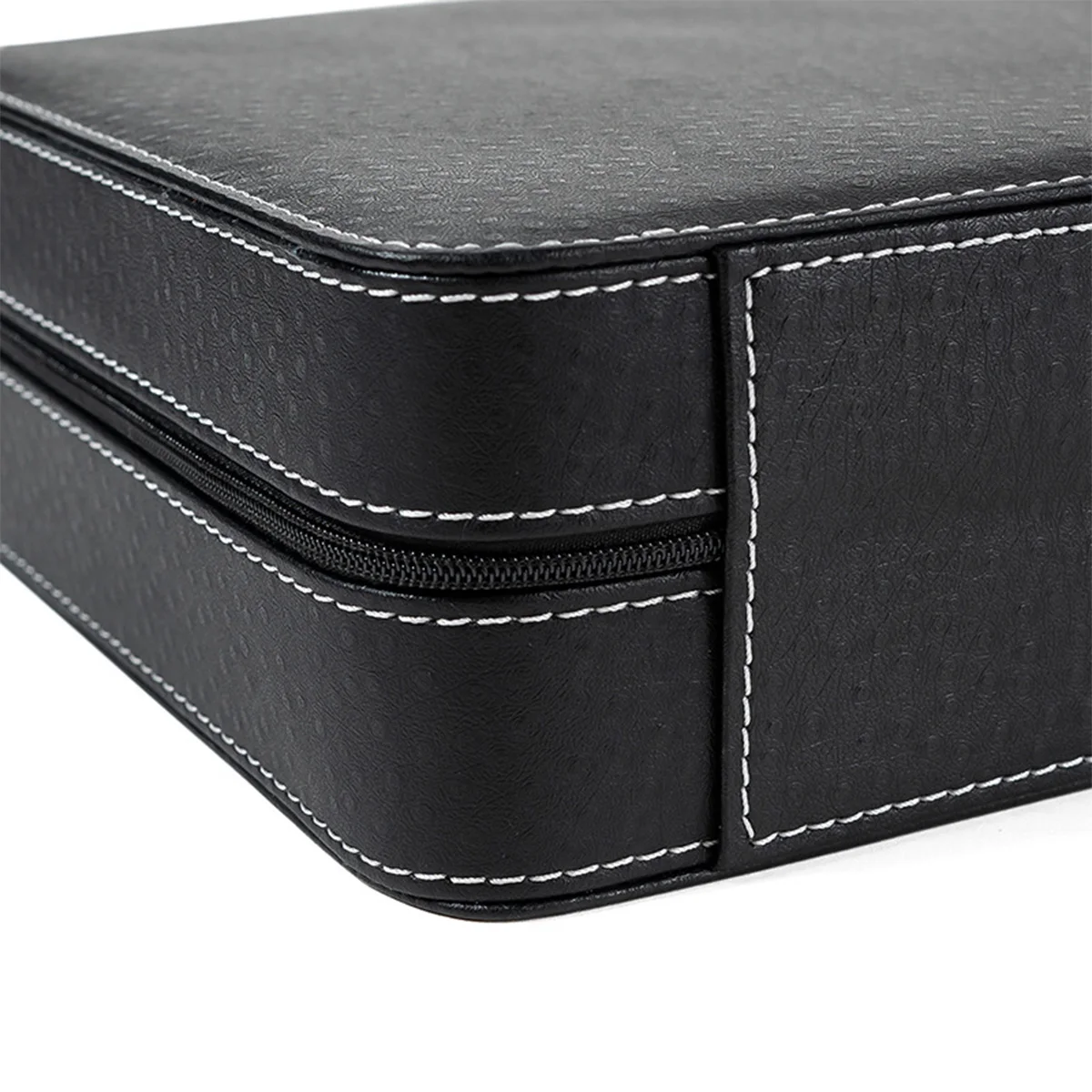 Scatola per orologi Custodia da viaggio con cerniera Scatola portaoggetti per orologi in pelle PU di lusso Collezione di gioielli Display Holder Organizer per uomo Donna