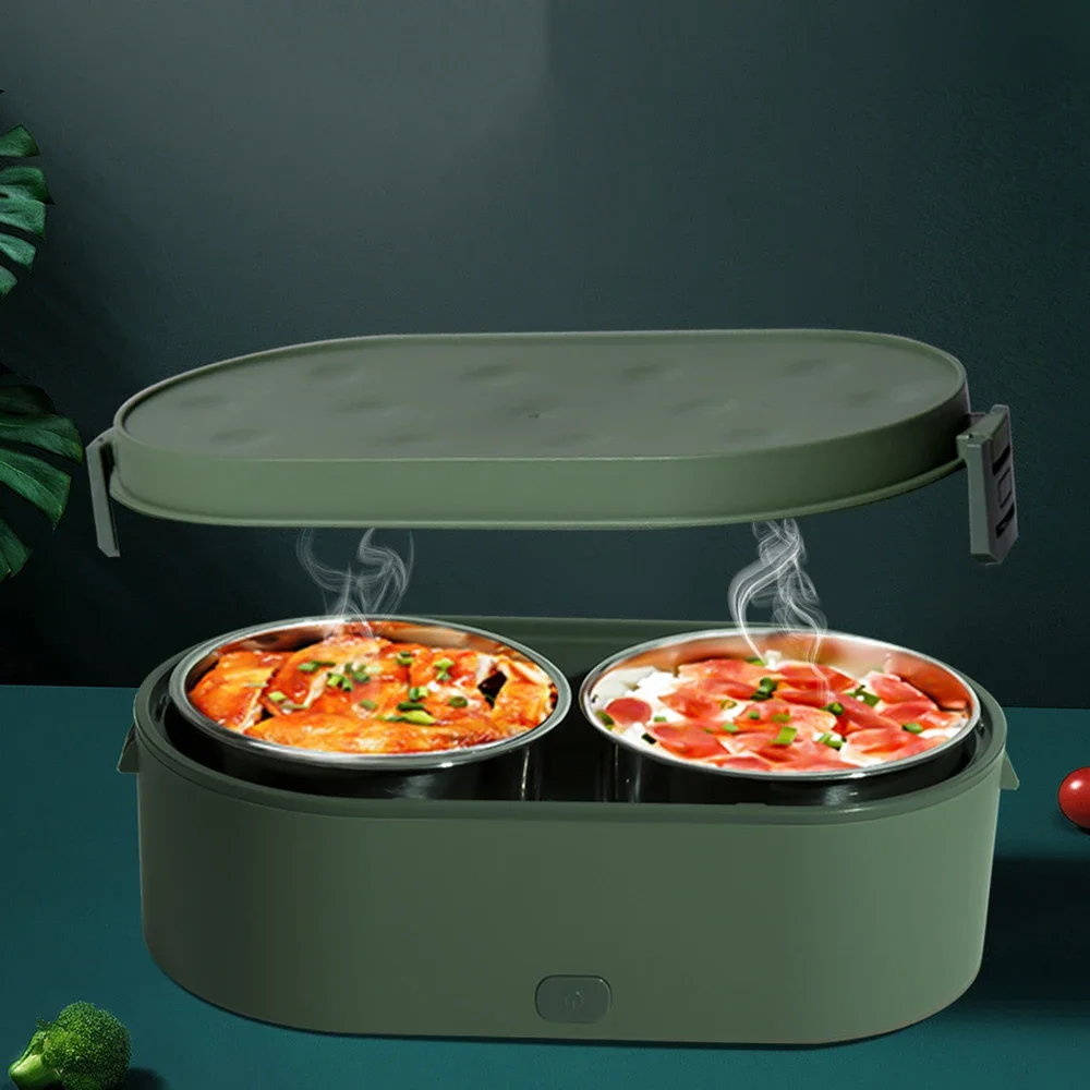 Portable Wireless USB Rechargeable Electric Lunch Box Food Warmer Travel Food Warmer School Outdoor Lunch Box Detachable