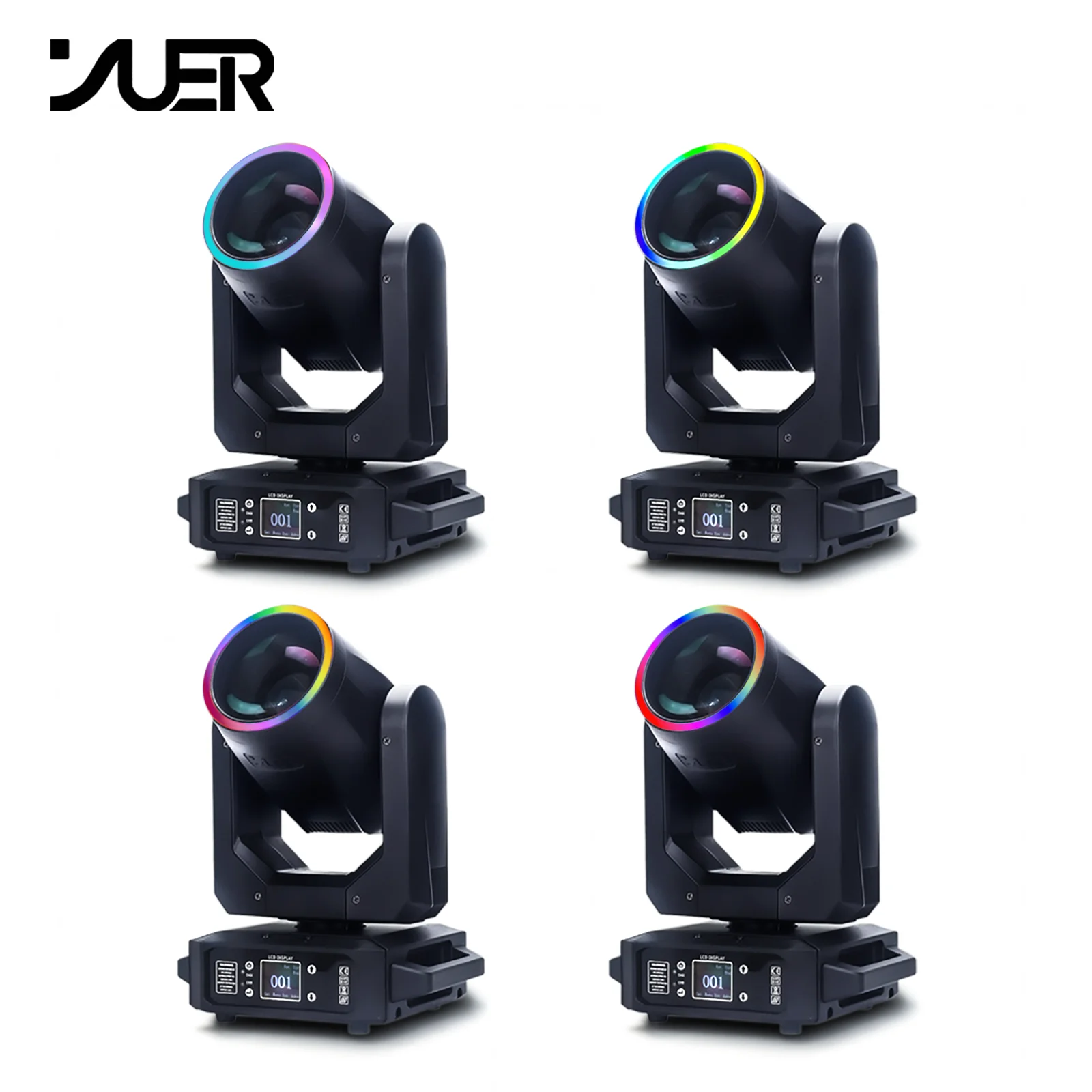 

4Pcs 200W LED Beam Gobo Moving Head Lights With Rainbow Halo 18Prism 13 Gobo Stage Lights For Disco Wedding Party Concert