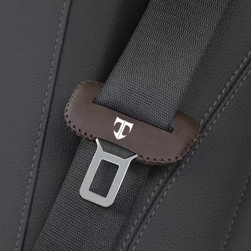 2pcs Car Seat Belt Buckle Cover Leather Protector Anti-collision Case For Hyundai Tiburon Coupe T