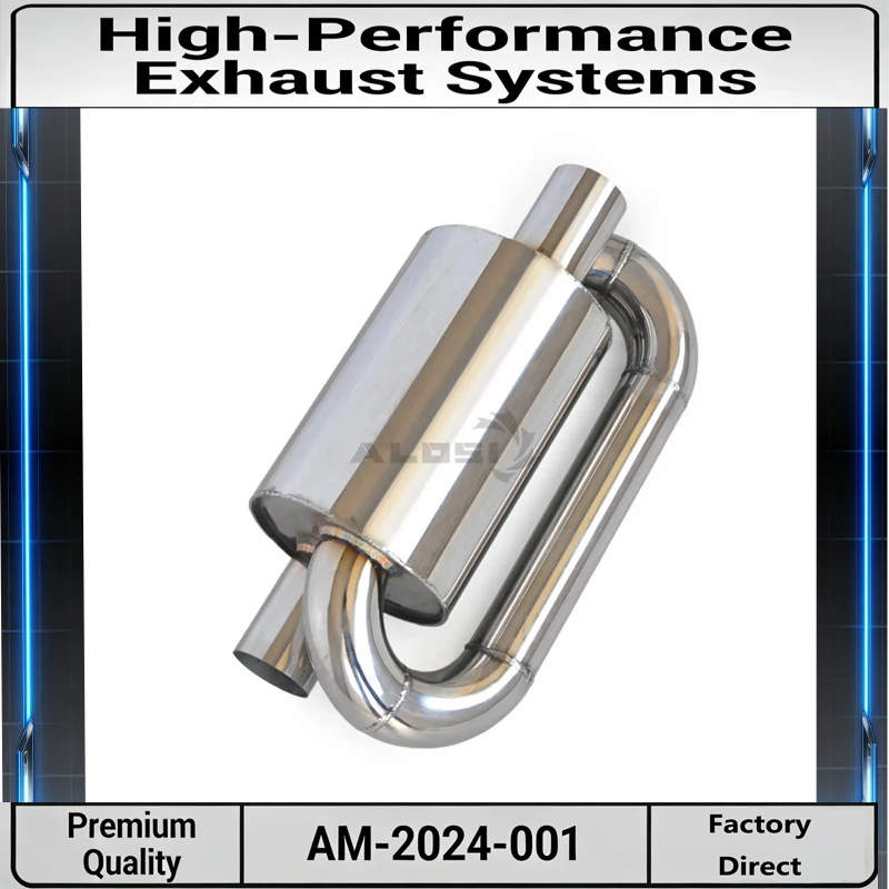 Cuski Custom Universal S-Type Back Pressure Exhaust Resonator & Muffler for Automotive Performance Modification