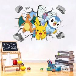 MINISO Cartoon Pokemon Pikachu Anime Movies Wall Stickers For Kid's Rooms Kindergarten Living Room Bedroom PVC Wall Decoration