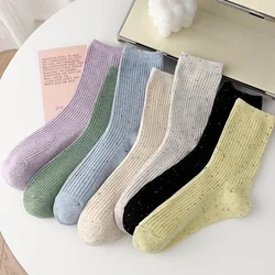 New Socks For Women Long Spring Breathable Casual Colorful Socks Female Japanese Fashion Cotton Girls Pile Socks Comfort Soft