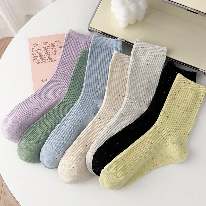 New Socks For Women Long Spring Breathable Casual Colorful Socks Female Japanese Fashion Cotton Girls Pile Socks Comfort Soft