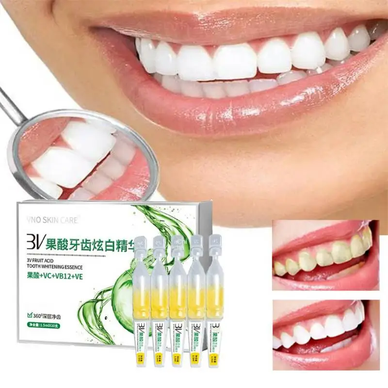 10PCS 3V TLOPA Ampoule Toothpaste Tooth Serum Ampoule Essence Toothpaste Fruit Acid Teeth Whitening Essence Tooth Care Essence