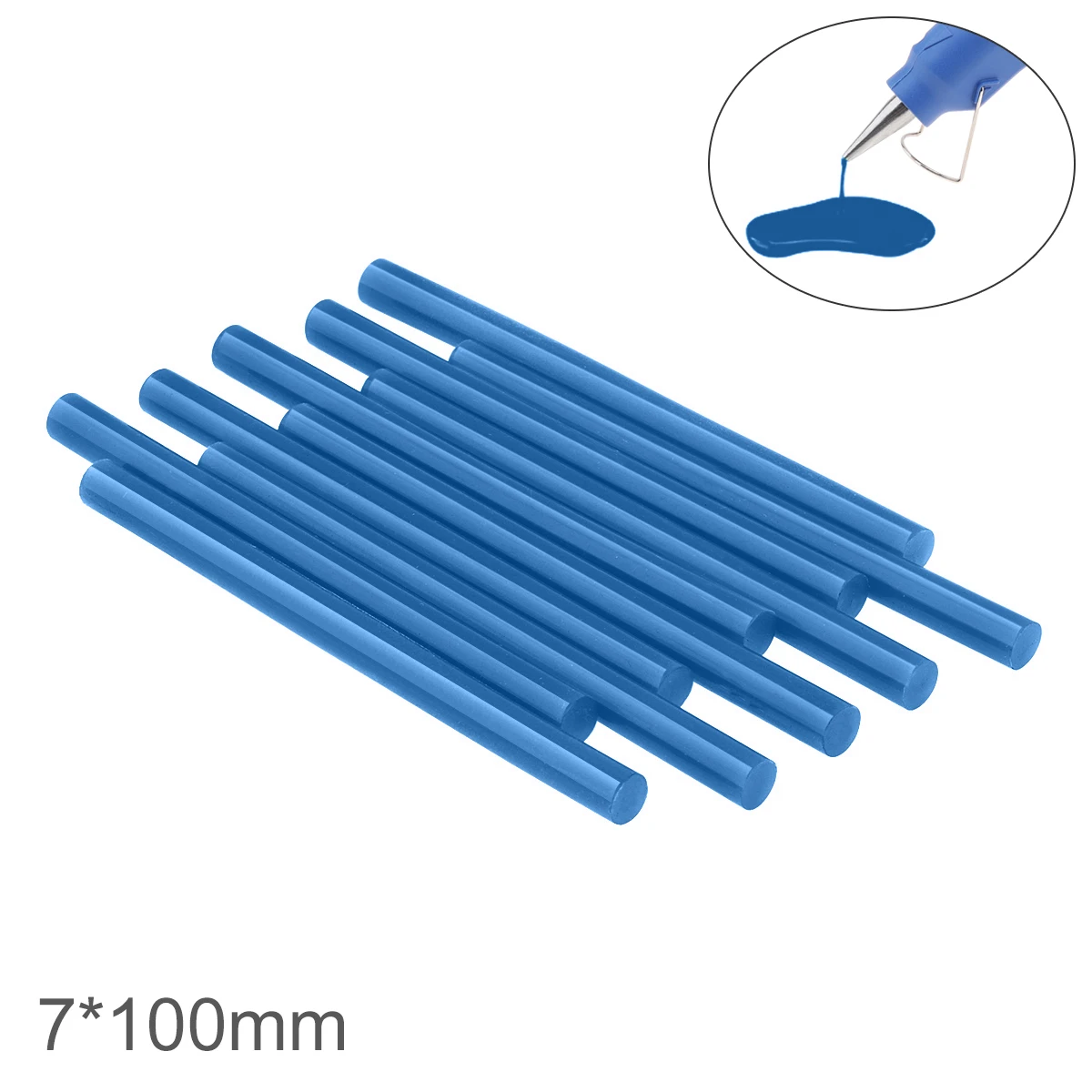 Pistola de pegamento de fusión en caliente transparente, barras de pegamento adhesivas, herramientas de bricolaje para pistola de pegamento de fusión en caliente, accesorios de aleación de reparación, 100 piezas, 7mm x 100mm