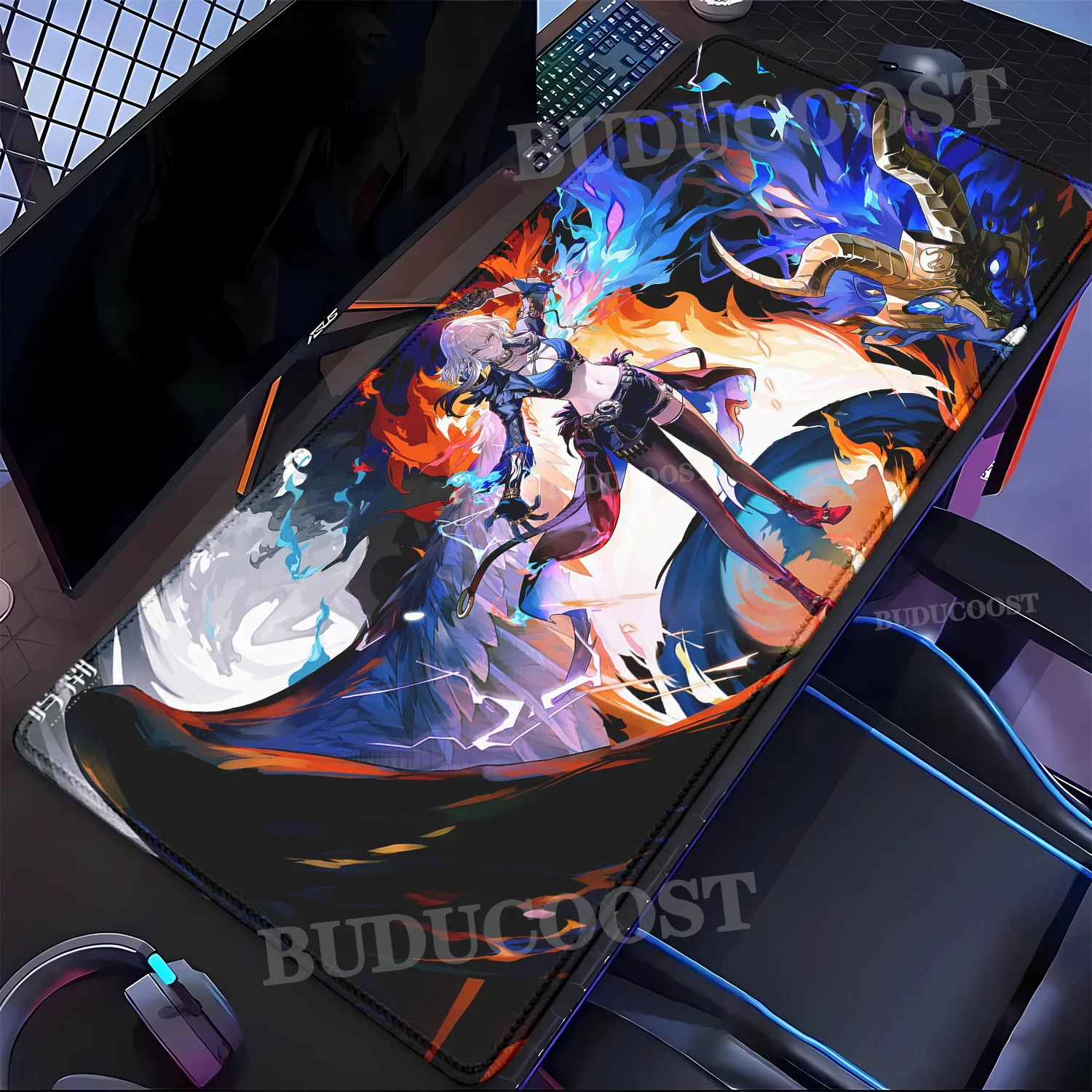 

Коврик для мыши Galbrena Phoebe Montelli Chisa Iuno Wuthering Waves, большой HD-клавиатура с принтом, настольный коврик для офиса, аниме для девочек, коврик для мыши XXL