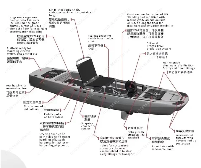 Fisher Fishing Boat New Assembled Detachable Kayak Road Sub-hard Boat