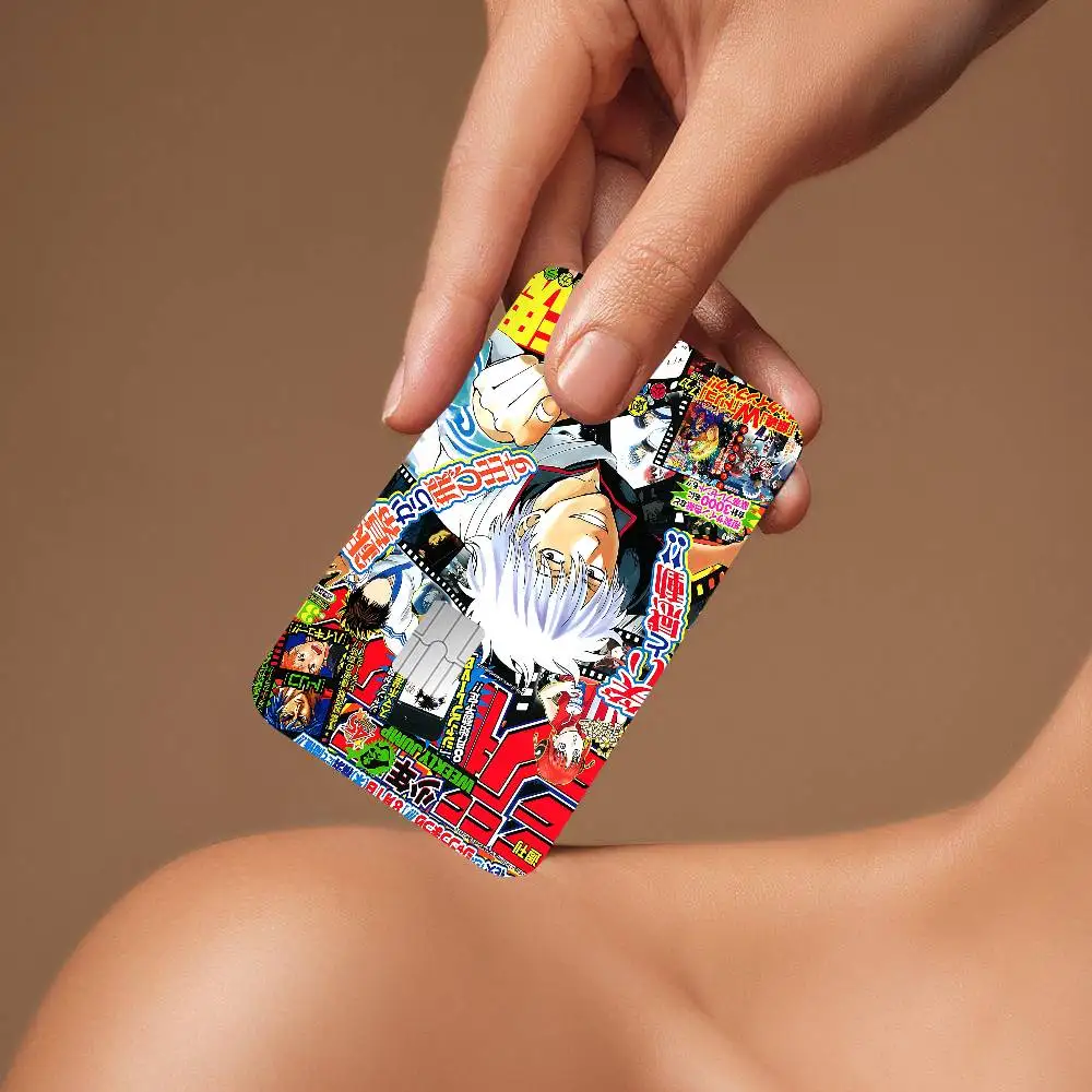 جينتاما أنيمي أنماط مختلفة بوكر ملصق فيلم الشريط الجلد لبطاقة الائتمان بطاقة الخصم رقاقة كبيرة #6