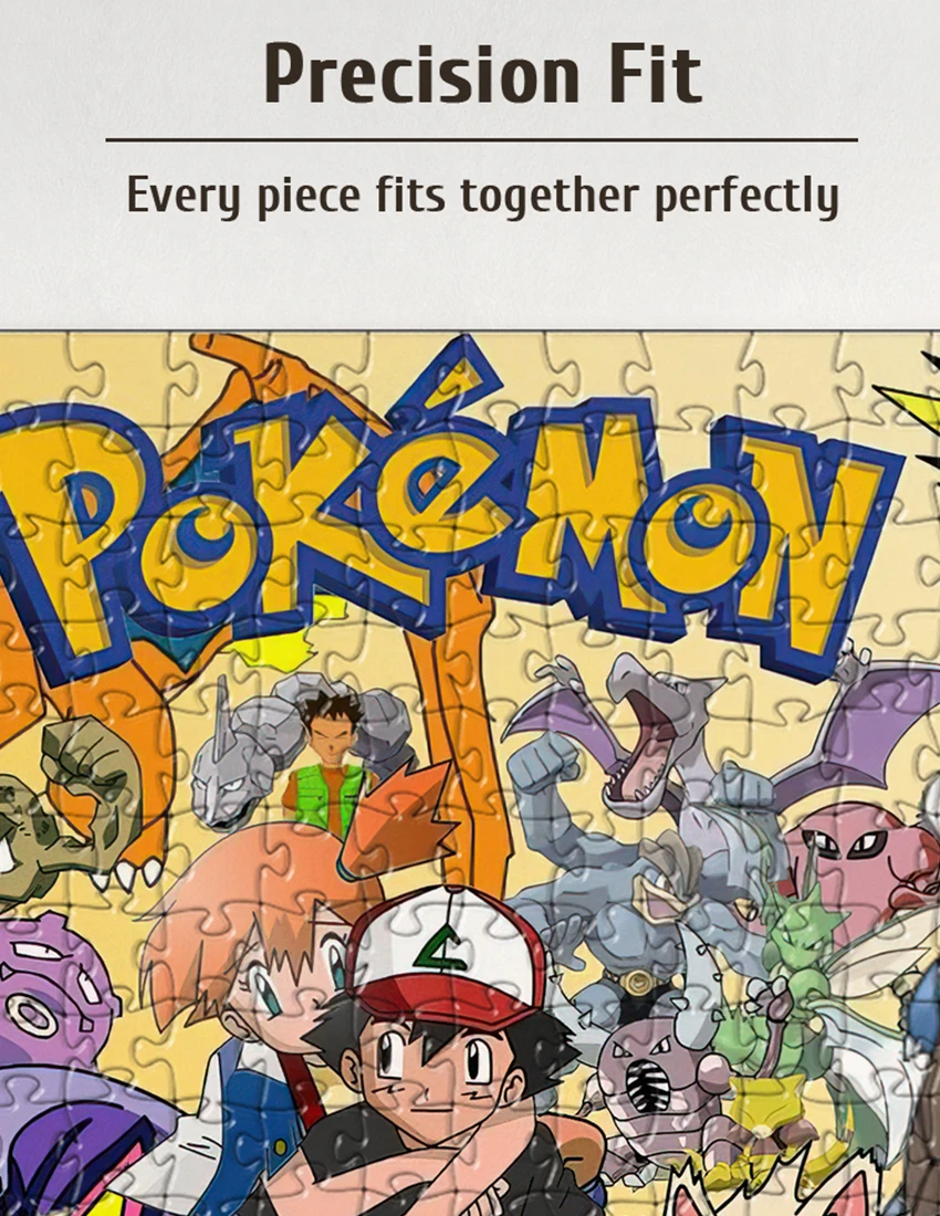 Pokémon Pikachu 108/200/300/500/1000 pezzi gioco puzzle pavimento in legno, regalo portatile di alta qualità per feste, divertente