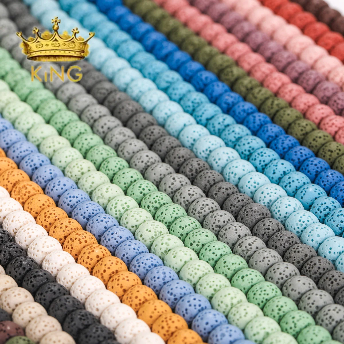 Round Barrel Drum Shape Spain Hot Factory Colorful DIY Bracelet Stone Volcanic Lava Loose Beads Strand for Women