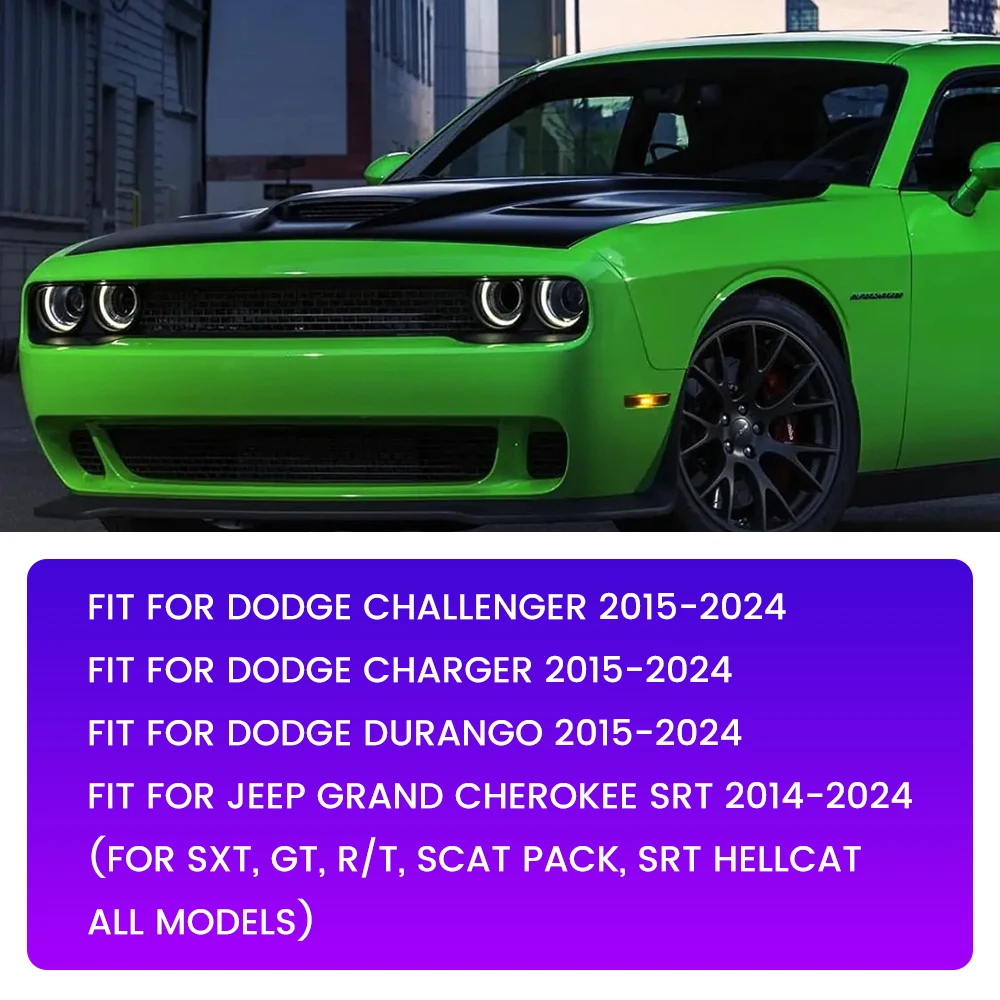 

Руль из углеродного волокна для Dodge Challenger/Charger/Durango 2015-2024 Jeep Grand Cherokee SRT 2014-2020, кожаная ручка