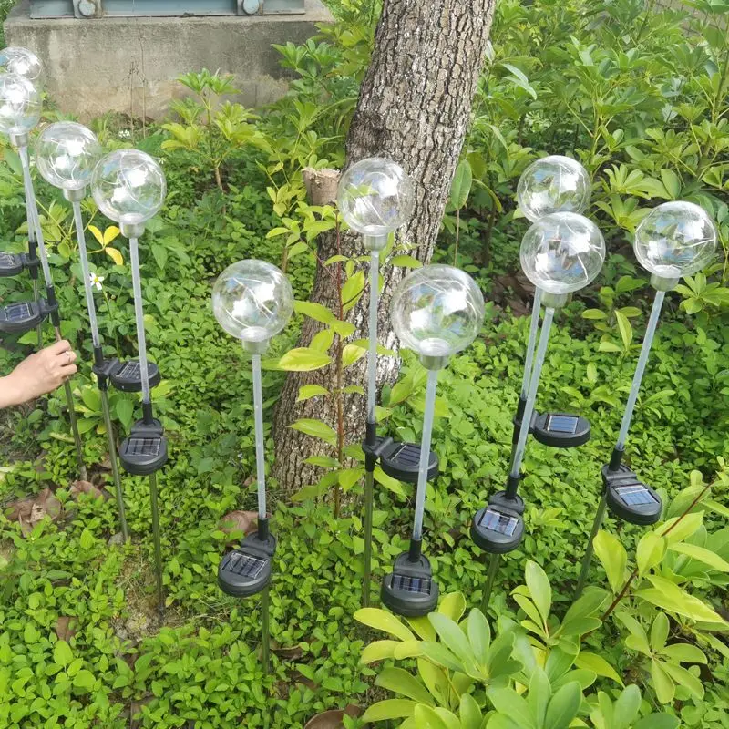 

2 Pack Solar Garden Lights Copper wie Globes Solar Stake Lights Multicolor Waterproof Lamp for Pathway Landscape Garden Decor
