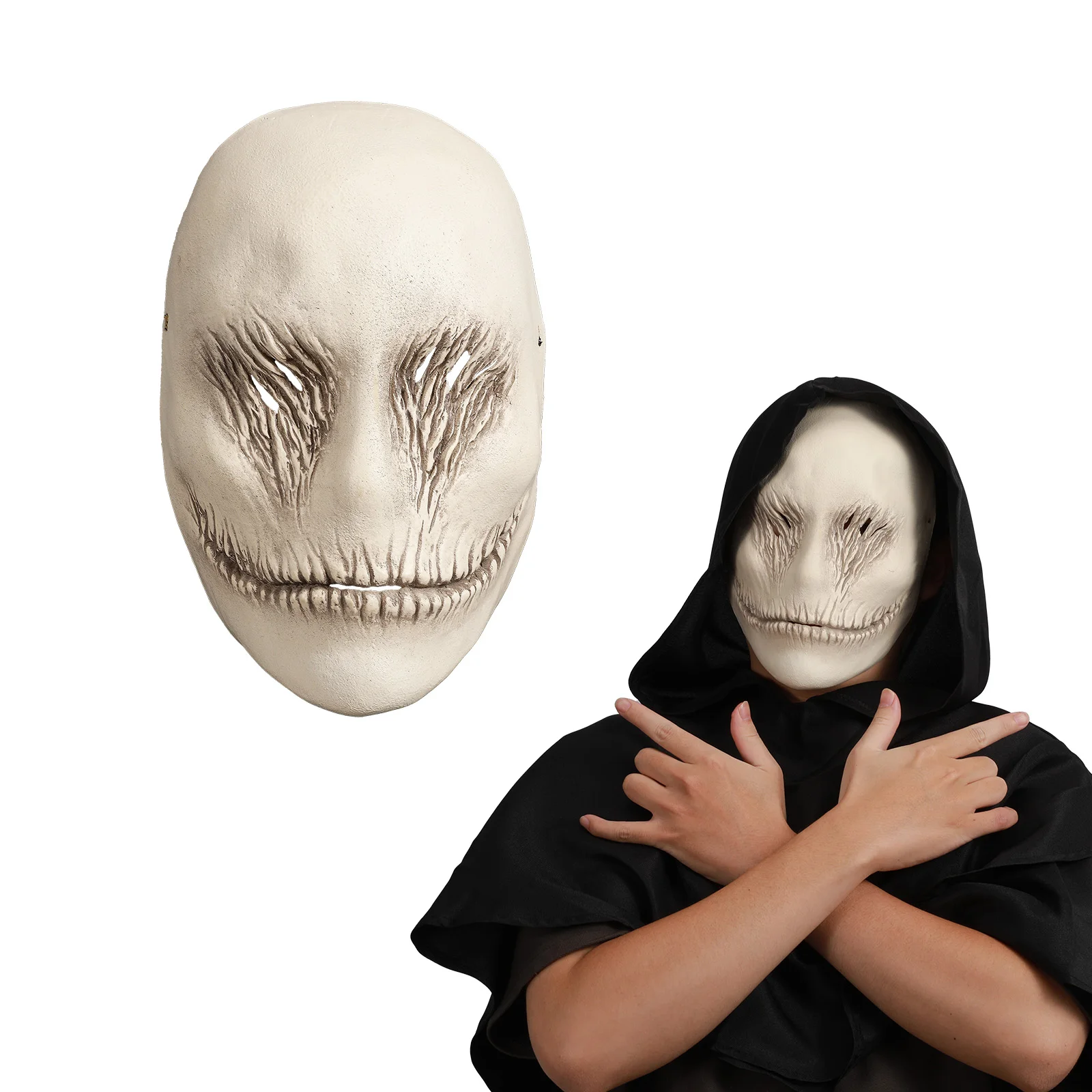 

Scary Slenderman Smile Mask Creepy Ghostface Demon Mask Horror Halloween Cosplay Latex Carnival Props Mask For Face Fantasy