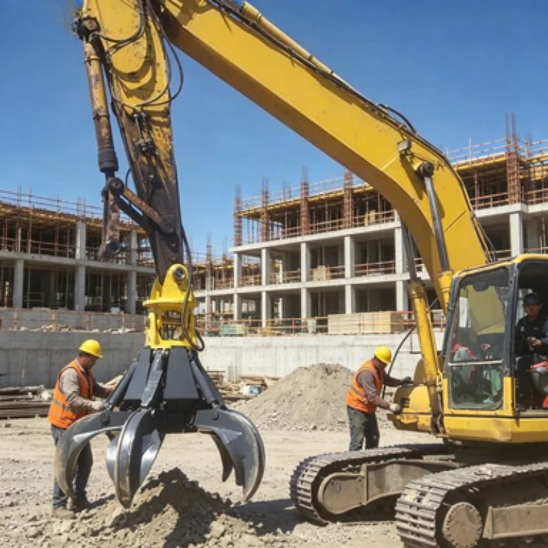 Orange Peel Grab Fixed Type Stable Structure Cost-Effective Handling Attachment