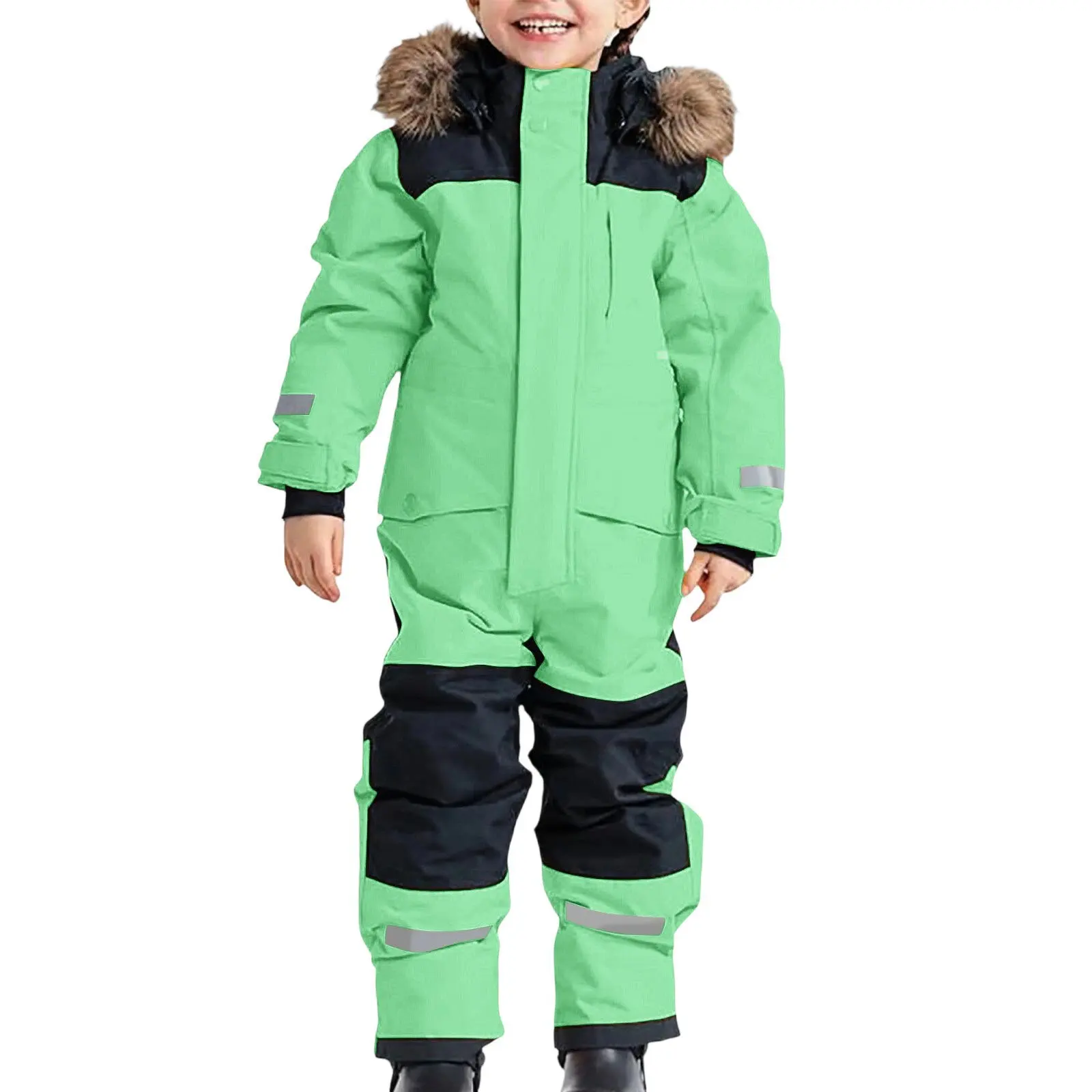 Neuer Winter-Outdoor-Kinder-Skianzug, Kälte- und winddicht, verdickter warmer leuchtender Skianzug für Männer und Frauen. – Detail 4