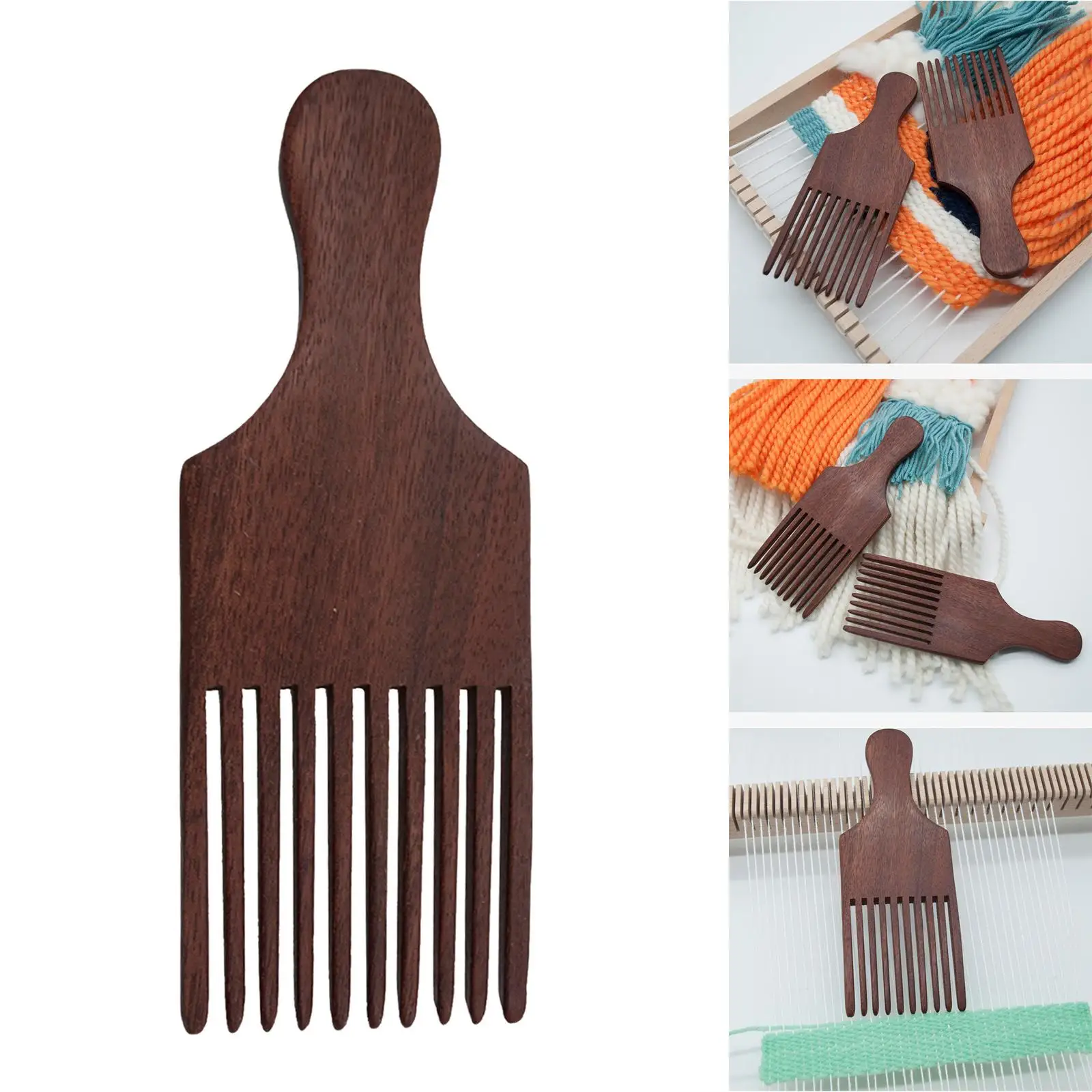 10 Tooth Wood Weaving Loom Comb DIY Tapestry Making Sewing Detangling Braided Hand-Knitted Machine Tool