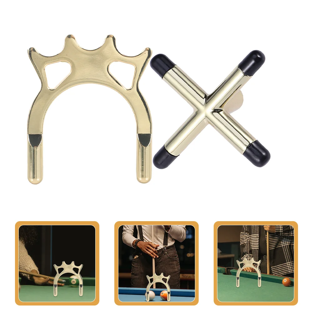 2 Pcs Billiard Stand Head Pool Table Cue Stands Rod Holder Billiards Bridge Rack Metal Copper Plating Accessories Stick