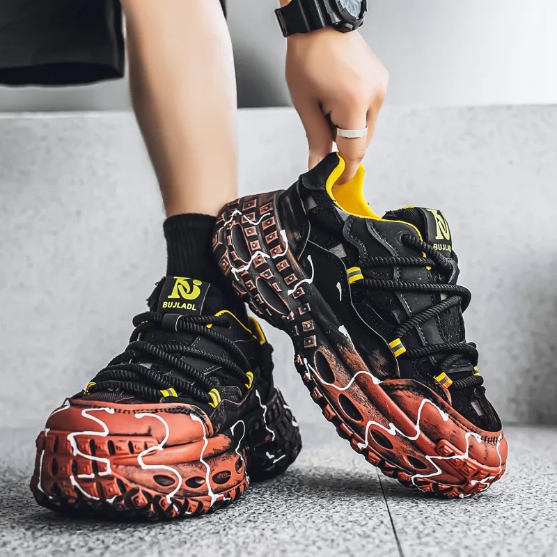 

Four Season New Trend Fashionable Casual Style Sports Breathable Thick Sole High Rise Low Top Men's Shoes