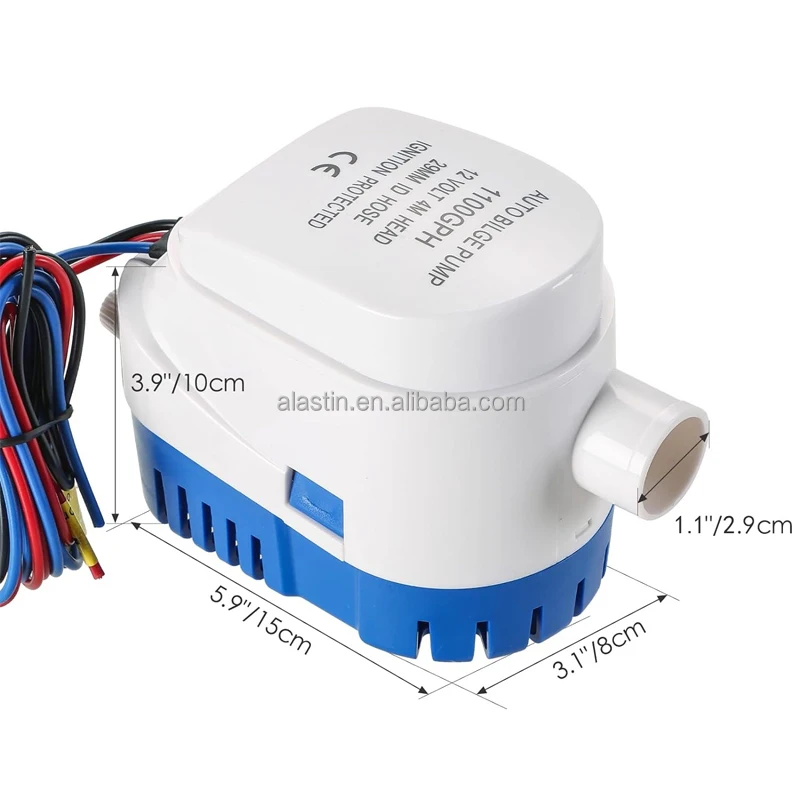 12V 24V Automatic Submersible Pump 1100GPH Marine Bilge Pump Boat Drainage Bilge Pump