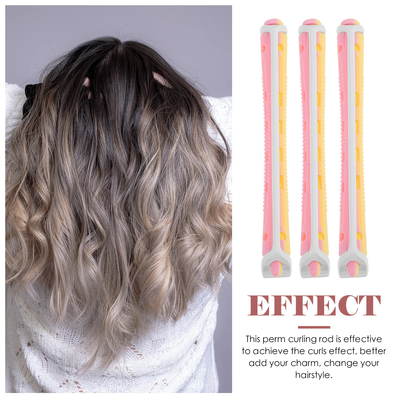 

12pcs Rollers Curling Perm Rods Flexible Plastic Curly Hair Bar Tools Short Long Hair Styling Travel Home Use