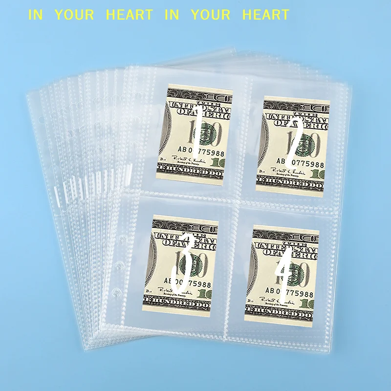 

【X】25 Sheets Of 100 Envelopes Save Money Challenge Pre-marked 1-100 Money Bag Cash Filler A5 Ring Adhesive Insertion Replacement