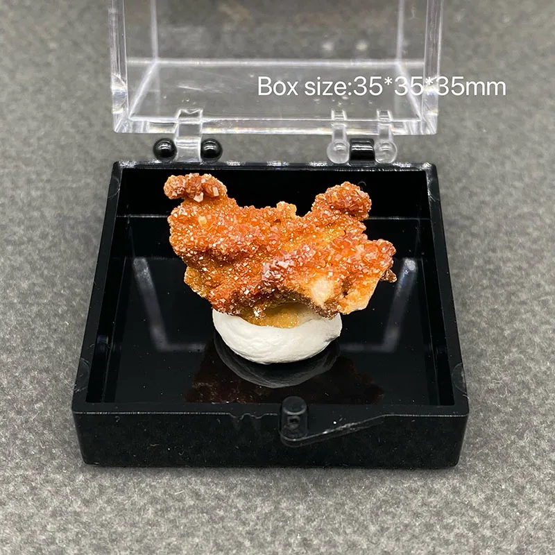 

100% Natural Vanadinite Mineral Specimens Stones and Crystals Healing Crystal+Box size:35*35*35mm