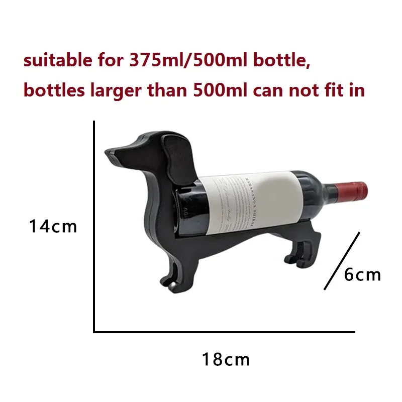 1pc Black Dachshund Wine Bottle Beverage Can Holder Display Stand for Home New Year Christmas Decor Supplies Creative Wine Rack