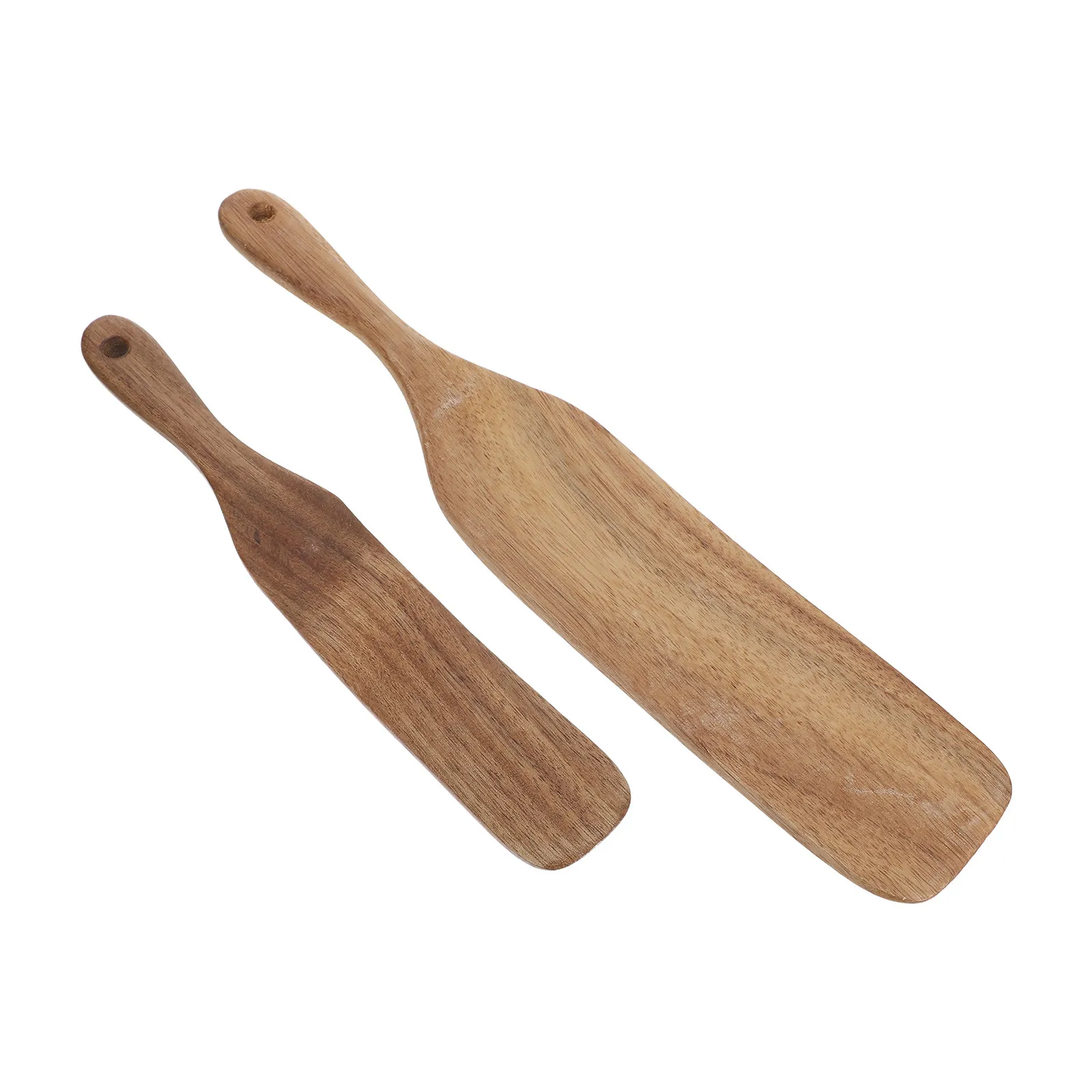Sourdough Starter Spurtle for Baking Enthusiasts to Protect Non-Stick Cookware, 2-Piece Wood Set with Jar Scraper, Coffee Color